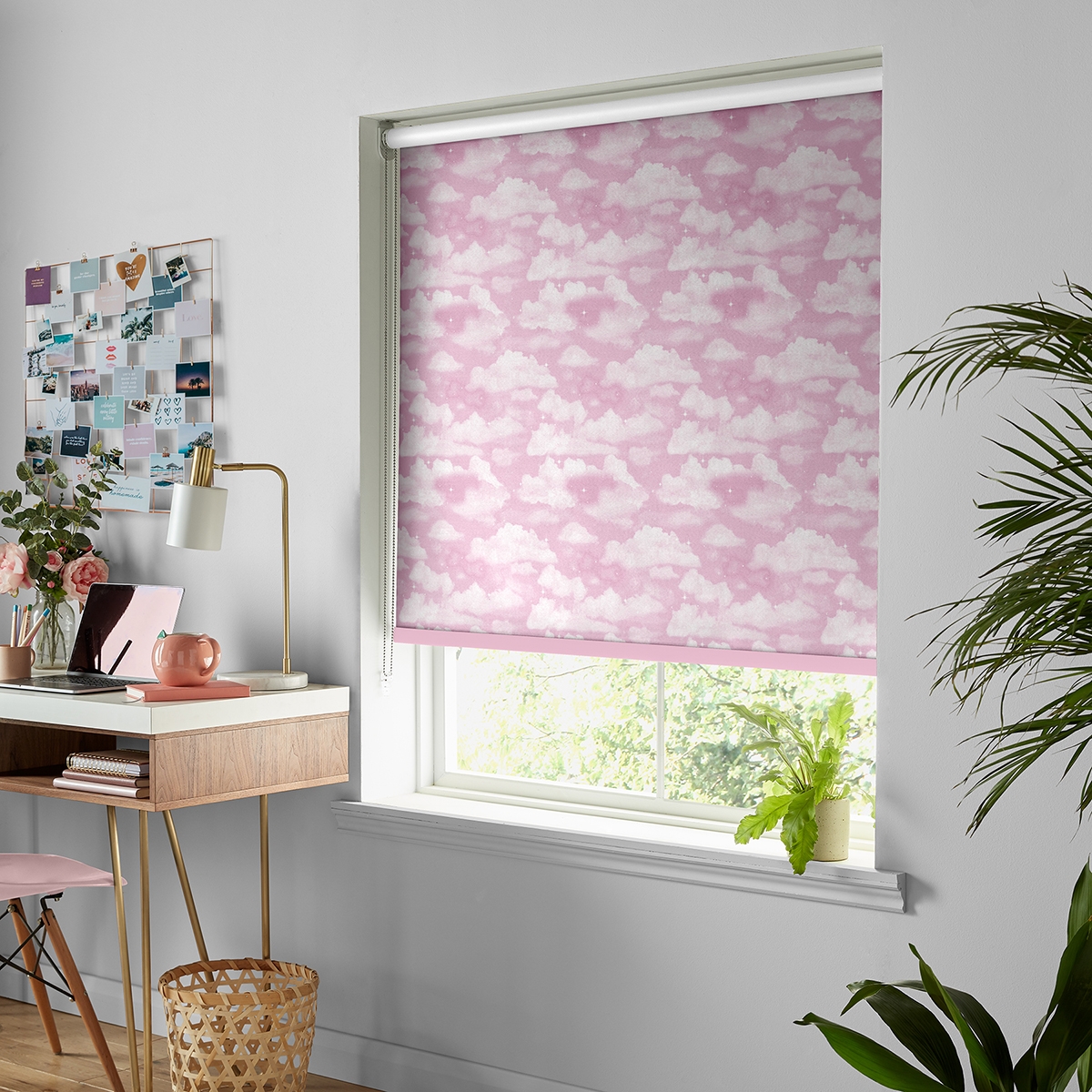 Product photograph of Skinny Dip Clouds Pink Roller Blind from Choice Furniture Superstore.